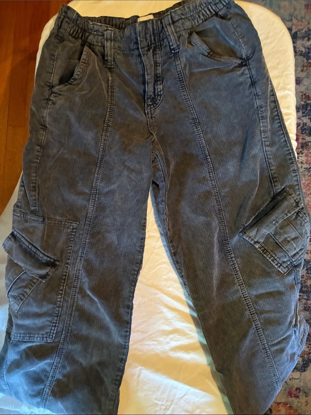 BDG Y2K Cargo Corduroy Pants in Washed Blue
